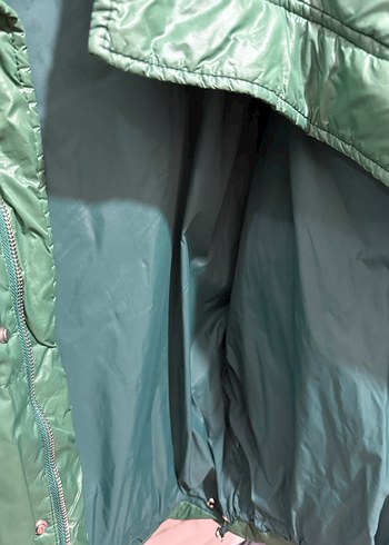 Yeşil Parlak Kadın Kışlık Mont - Görsel 5