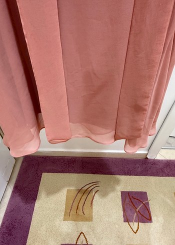 Pembe Drapeli Kolsuz Mini Elbise - Görsel 5