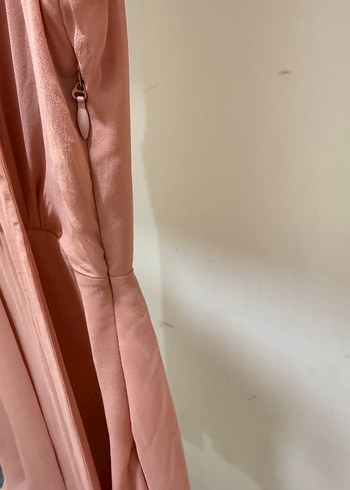 Pembe Drapeli Kolsuz Mini Elbise - Görsel 6