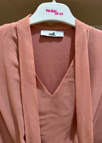 Pembe Drapeli Kolsuz Mini Elbise - Görsel 2