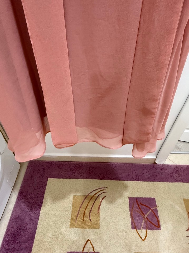 Pembe Drapeli Kolsuz Mini Elbise - Görsel 5