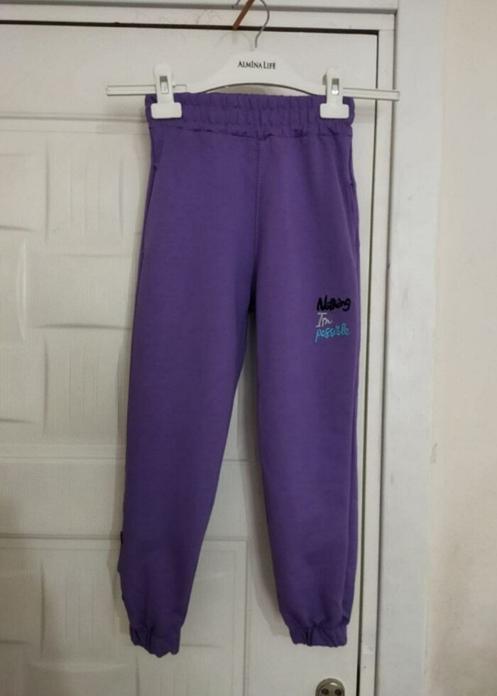 Kız çocuk mor eşofman altı 7 yaş - Görsel 3