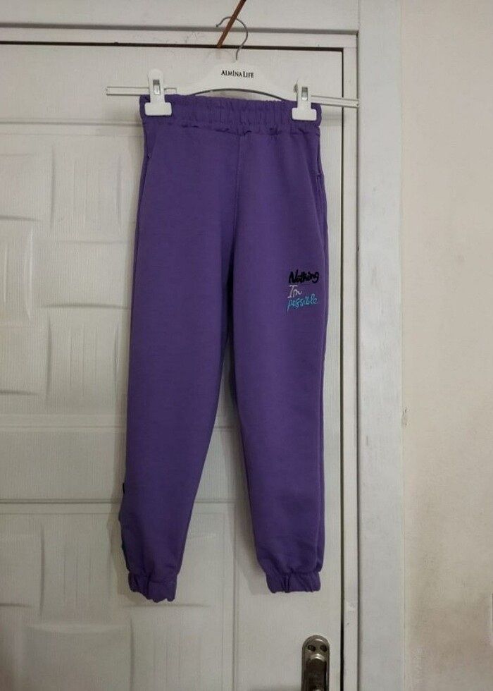 Kız çocuk mor eşofman altı 7 yaş - Görsel 5