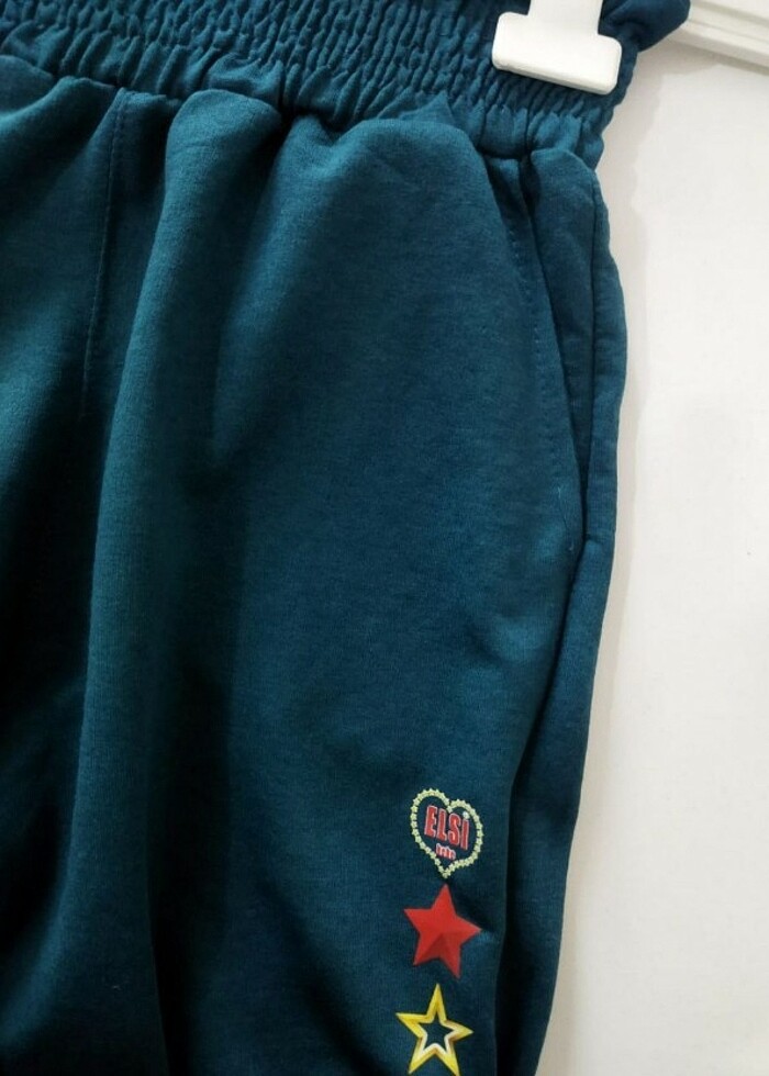 Kız çocuk Jogger zümrüt yeşili eşofman altı 9 yaş - Görsel 3