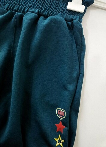 Kız çocuk Jogger zümrüt yeşili eşofman altı 15 - Görsel 7