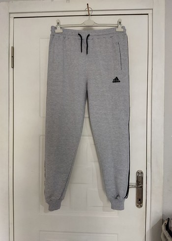 Gri Adidas erkek rahat kesim S beden eşofman altı - Görsel 14