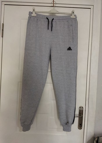 Gri Adidas erkek rahat kesim S beden eşofman altı - Görsel 10