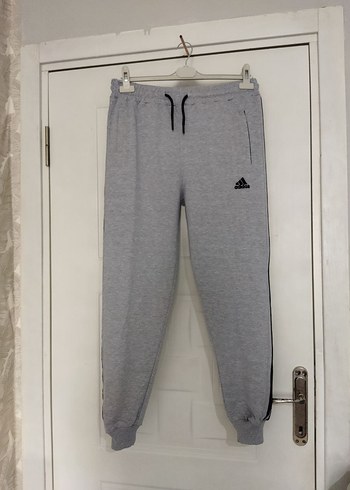 Gri Adidas erkek rahat kesim S beden eşofman altı - Görsel 12