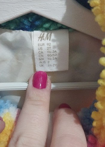 H&M Kız Çocuk Renkli Peluş Mont - Görsel 2