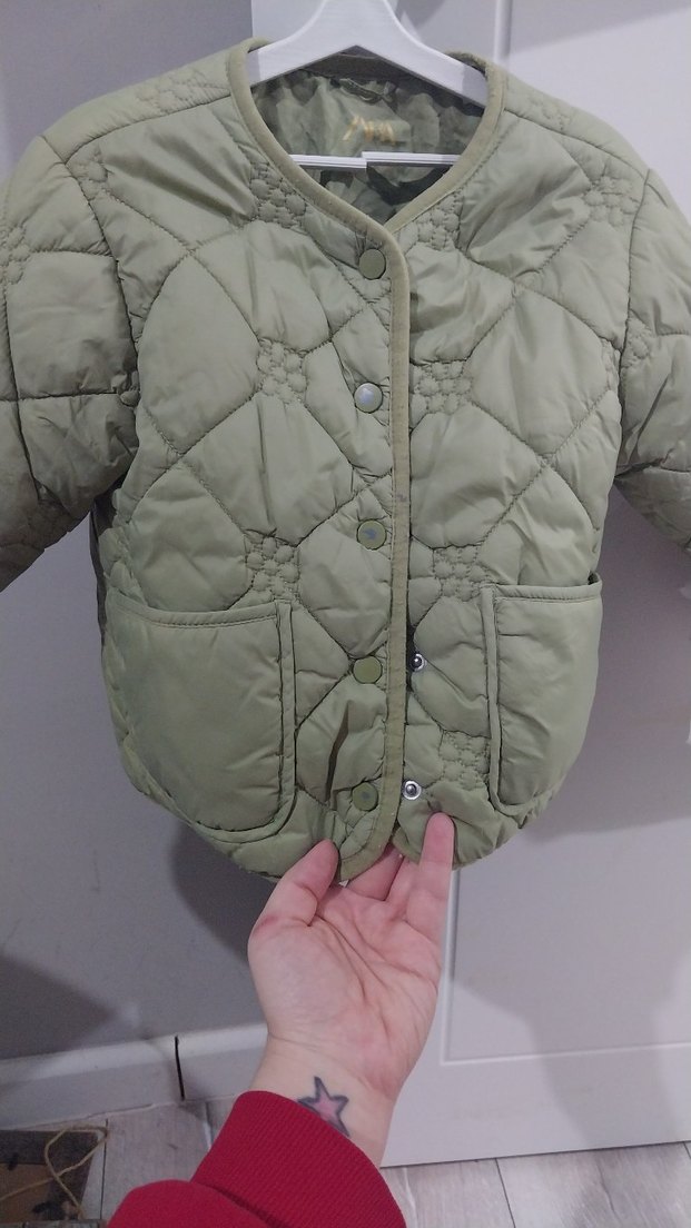 Zara Yeşil Kız çocuk Mont - Görsel 2