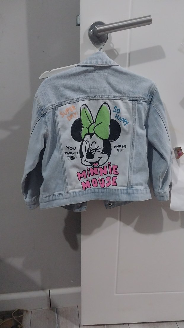Zara Minnie Kız Çocuk Kot Ceket - Görsel 3