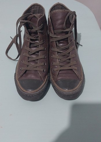 Converse Gerçek Deri Kahverengi Kadın Ayakkabı - Görsel 4