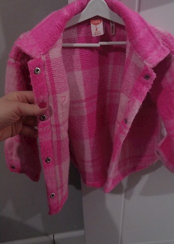 Koton Kız Çocuk Pembe Oduncu Gömlek - Görsel 3