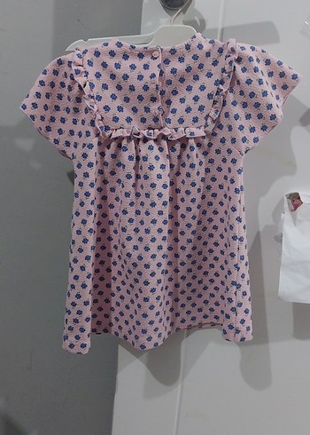 Zara Pembe Çiçek Desenli Kız Çocuk Elbisesi - Görsel 5