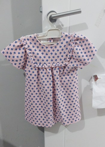 Zara Pembe Çiçek Desenli Kız Çocuk Elbisesi - Görsel 3