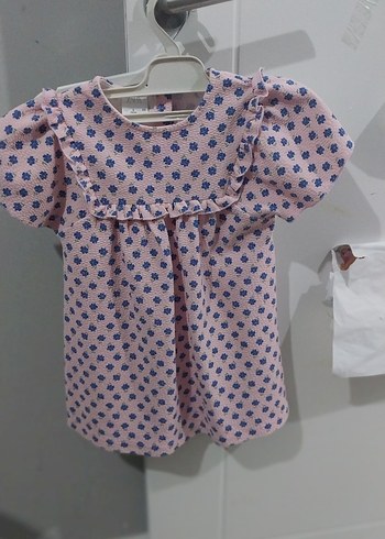 Zara Pembe Çiçek Desenli Kız Çocuk Elbisesi - Görsel 2