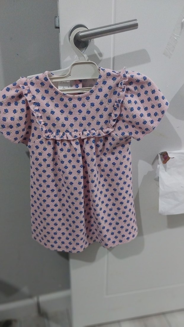 Zara Pembe Çiçek Desenli Kız Çocuk Elbisesi - Görsel 2