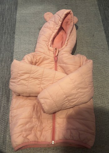 Kız Çocuk Kapüşonlu Fermuarlı Pembe Mont - Görsel 2