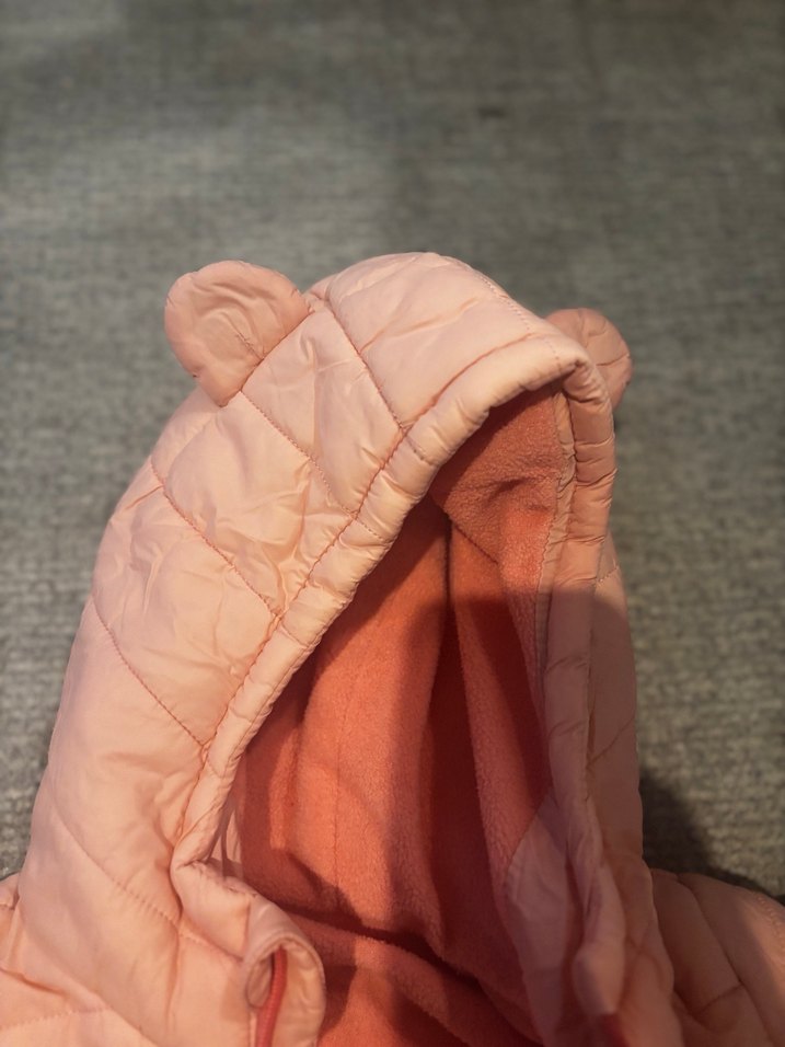 Kız Çocuk Kapüşonlu Fermuarlı Pembe Mont - Görsel 4