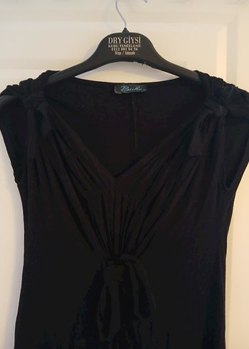 4moms Siyah Midi Tunik, V Yaka, Kolsuz m beden