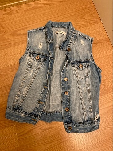 m Beden kot yelek mavi jeans