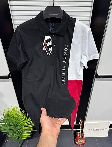 TOMMY HILFIGER PARÇALI RENK POLO YAKA T-SHİRT