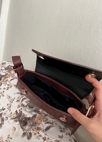 Beden bordo Renk Bordo Deri Kadın Omuz Çantası