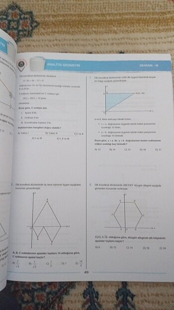  Beden ANALİTİK GEOMETRİ KONU DENEMELERİ