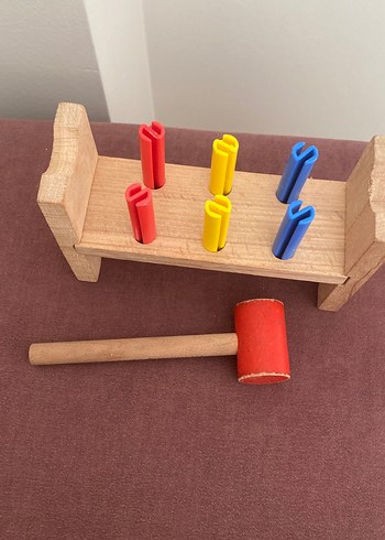 Beden Renkli Ahşap Çekiçli Eğitici Oyuncak