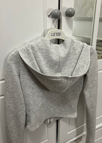 Bershka Gri Fermuarlı Uzun Kollu Sweatshirt
