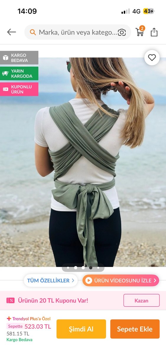 Bebek Kanguru Sling - Görsel 3