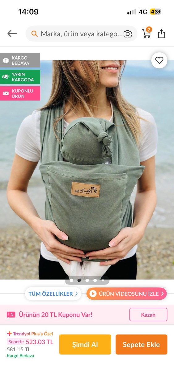 Bebek Kanguru Sling - Görsel 2