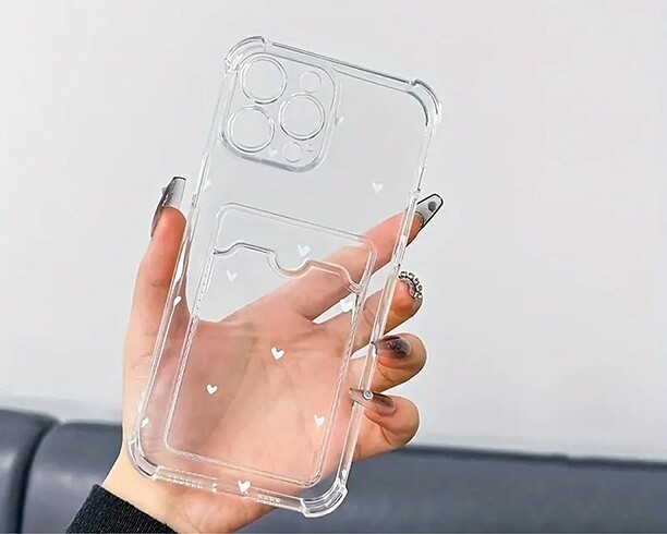İphone 14 promax şeffaf kartlık detaylı telefon kılıfı