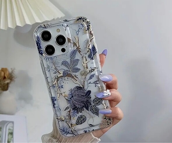 İphone 14 promax retro çiçek desenli telefon kılıfı
