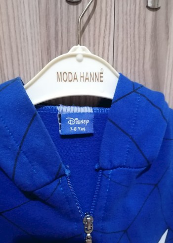 6 Yaş Beden Erkek Çocuk Renkli Baskılı Fermuarlı Sweatshirt