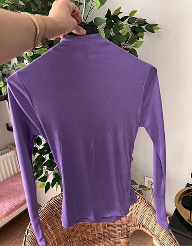 xs Beden mor Renk H&M drapeli bluz