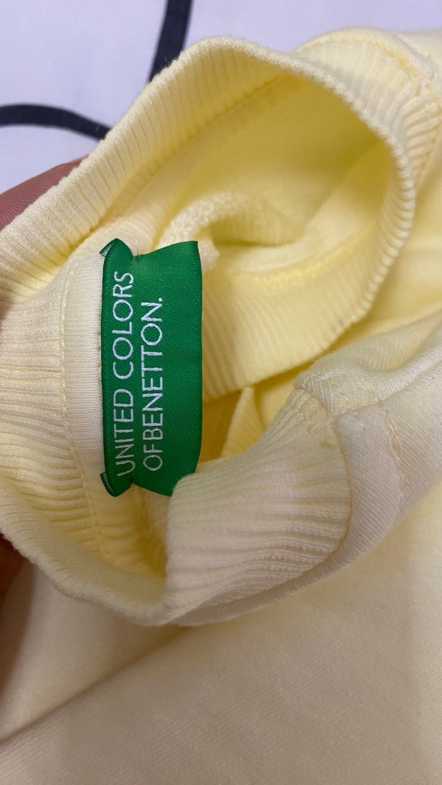 Sarı Kadın Kısa Kollu Bisiklet Yaka Sweatshirt - Görsel 3