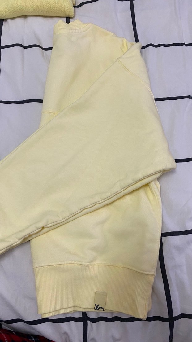 Sarı Kadın Kısa Kollu Bisiklet Yaka Sweatshirt - Görsel 2