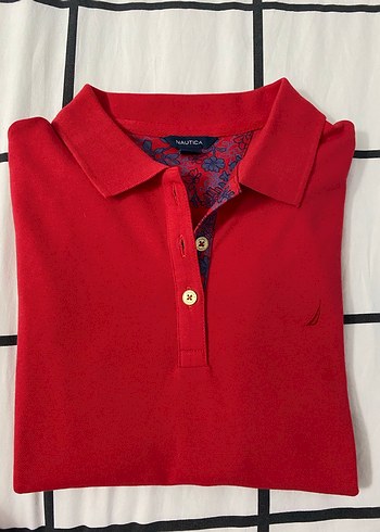 Kırmızı Desenli Polo Yaka - Görsel 2