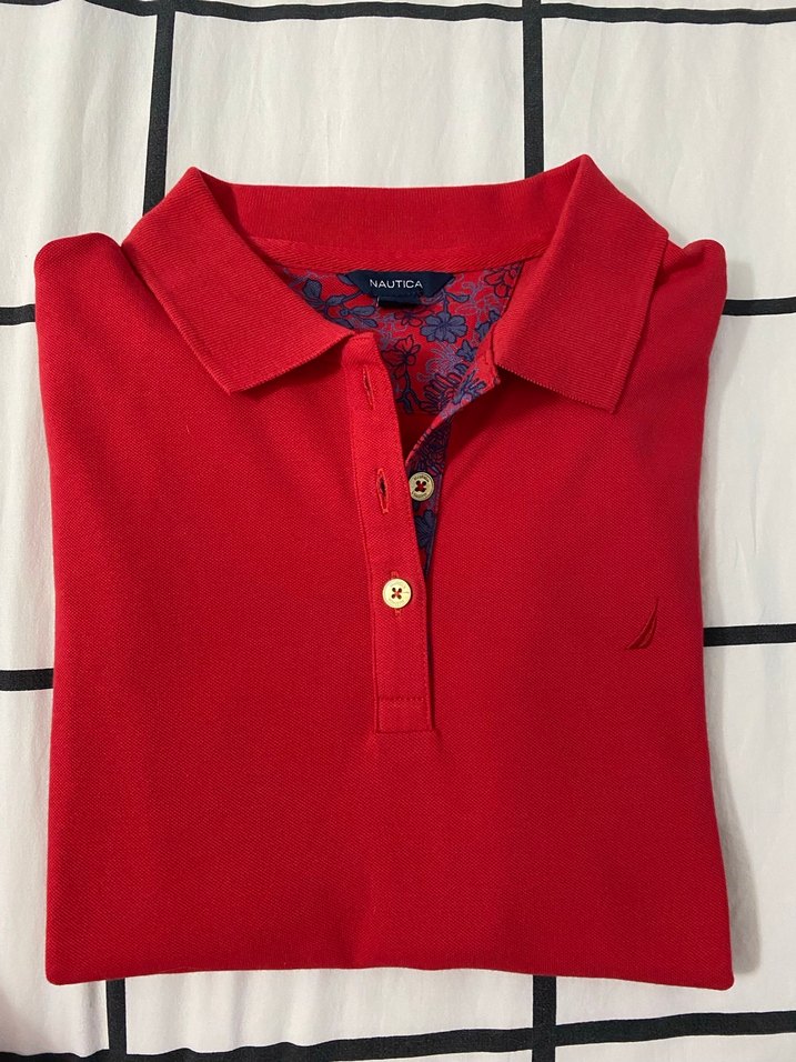 Kırmızı Desenli Polo Yaka - Görsel 2