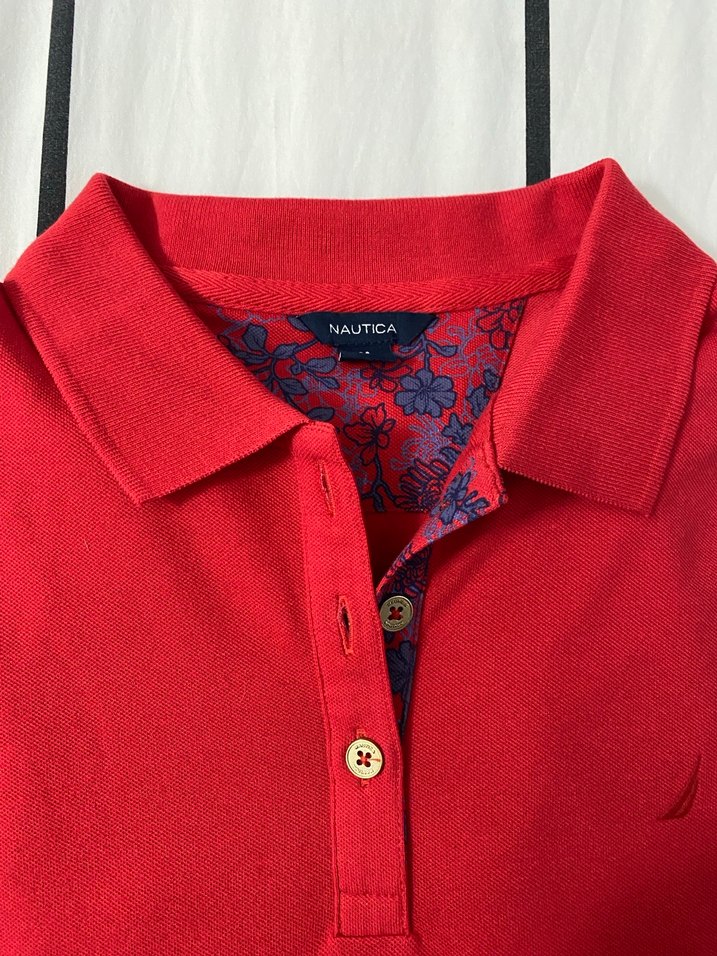 Kırmızı Desenli Polo Yaka - Görsel 3