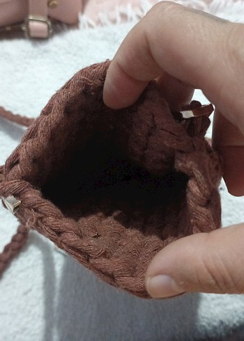 Beden kahverengi Renk Örgü Kadın Çapraz Çanta Kahverengi