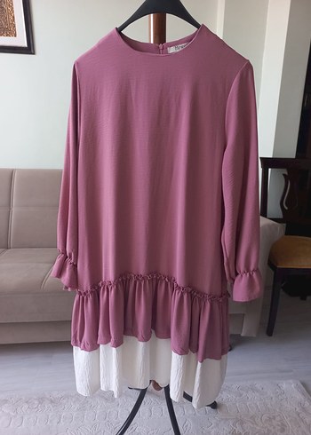 Gül kurusu uzun Kollu Salaş Tunik