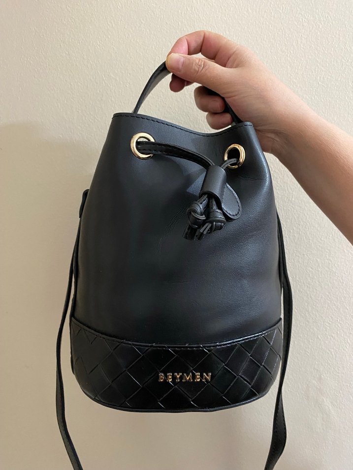Siyah Deri Beymen El Çantası - Görsel 3