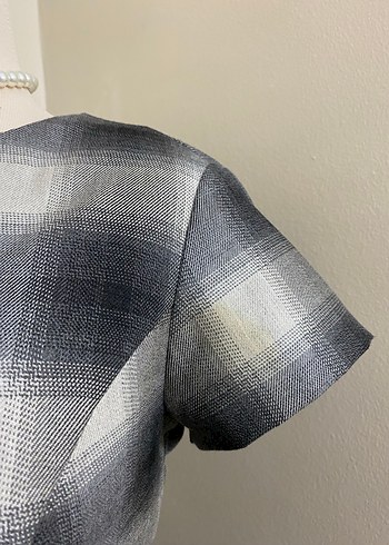 Gri Vintage Dönem Midi Elbise - Görsel 4