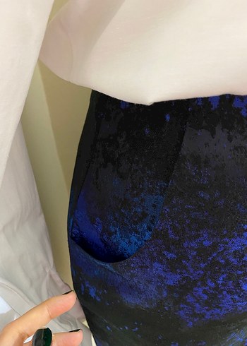 H&M Viral Saks Mavisi Etek - Görsel 3