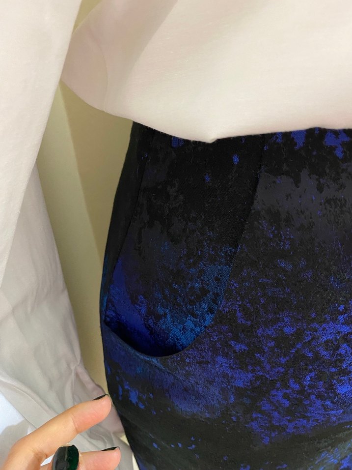 H&M Viral Saks Mavisi Etek - Görsel 3