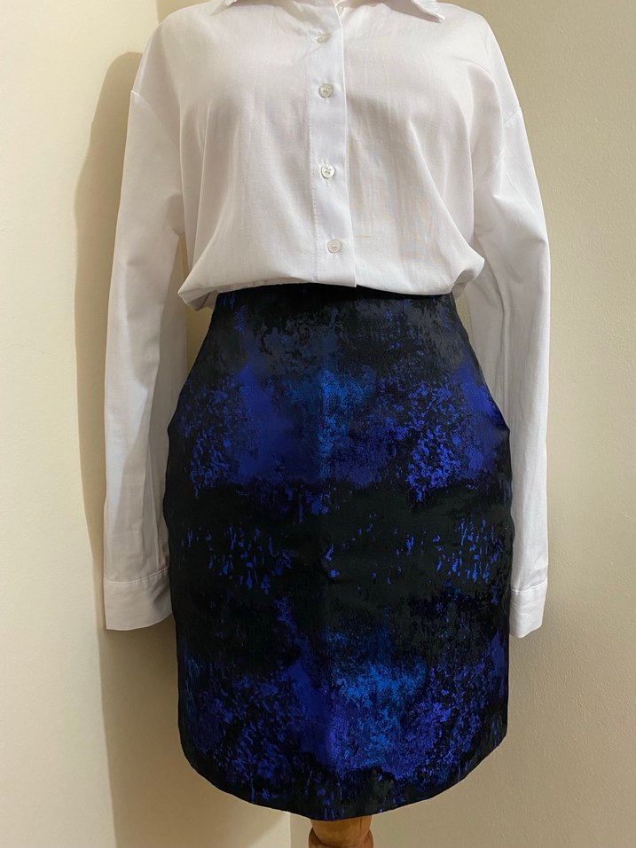 H&M Viral Saks Mavisi Etek - Görsel 2