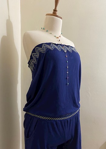 Y2K Mor Salaş Straplez Mini Tulum - Görsel 2