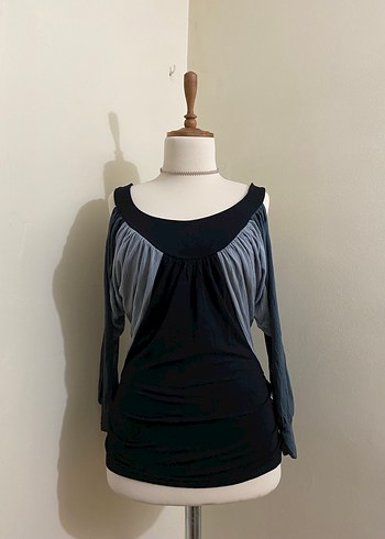 Y2K Vintage Şık Kadın Bluz - Görsel 2